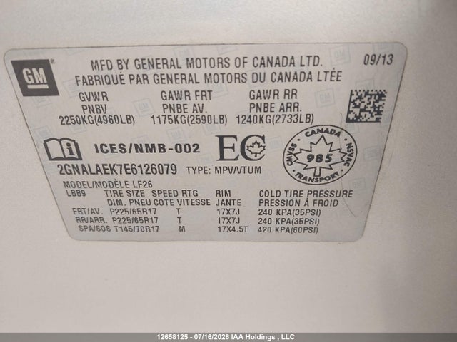 Chevrolet EQUINOX LS 2014 2GNALAEK7E6126079 Image 9