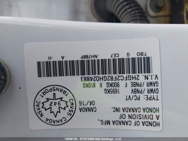 Honda Civic Ex 4dr 2016 2HGFC2F82GH024883 Image 9