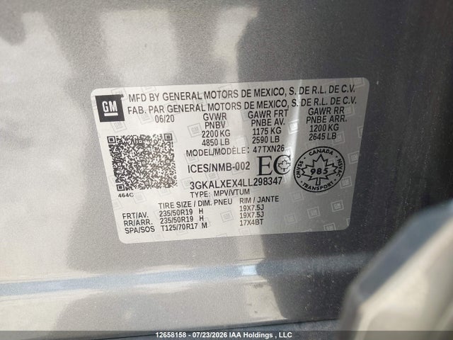 12658158 :رقم المزاد ، 3GKALXEX4LL298347 vin ، 2020 Gmc Terrain Denali مزاد بيع