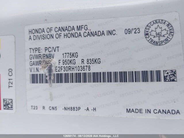 Honda Civic Ex 4dr 2024 2HGFE2F30RH103678 Image 9