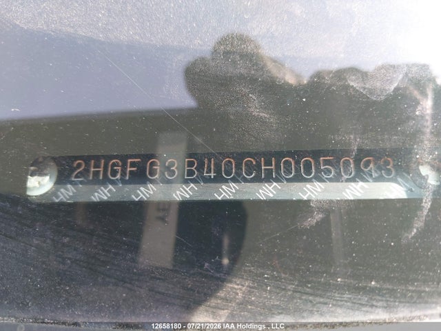 Aukcja sprzedaży 2012 Honda Civic Lx, vin: 2HGFG3B40CH005093, numer aukcji: 12658180