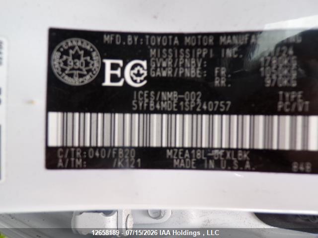 Toyota COROLLA LE 2025 5YFB4MDE1SP240757 Image 8