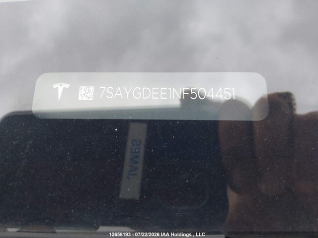 Aukcja sprzedaży 2022 Tesla Model Y Long Range, vin: 7SAYGDEE1NF504451, numer aukcji: 12658193