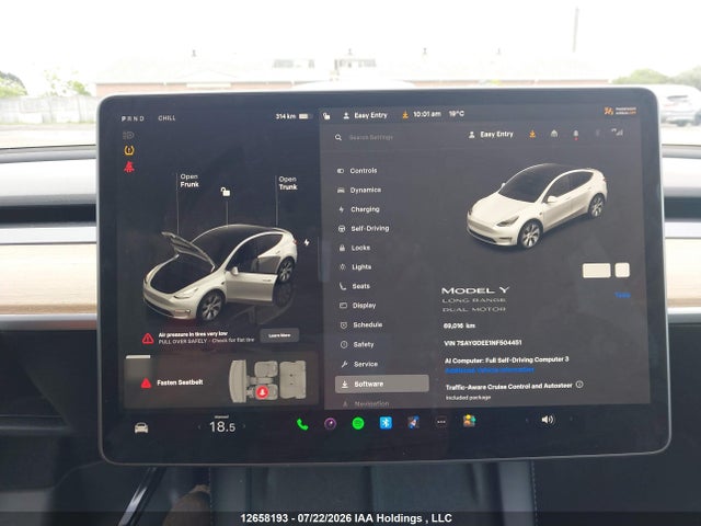 Aukcja sprzedaży 2022 Tesla Model Y Long Range, vin: 7SAYGDEE1NF504451, numer aukcji: 12658193
