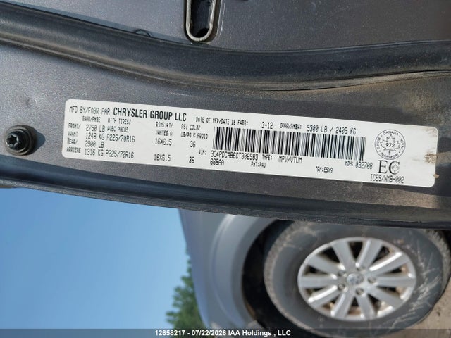 12658217 :رقم المزاد ، 3C4PDCAB6CT306583 vin ، 2012 Dodge Journey Se مزاد بيع