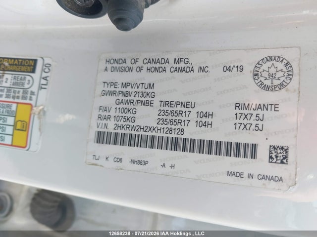 Honda CR-V LX 2019 2HKRW2H2XKH128128 Image 9