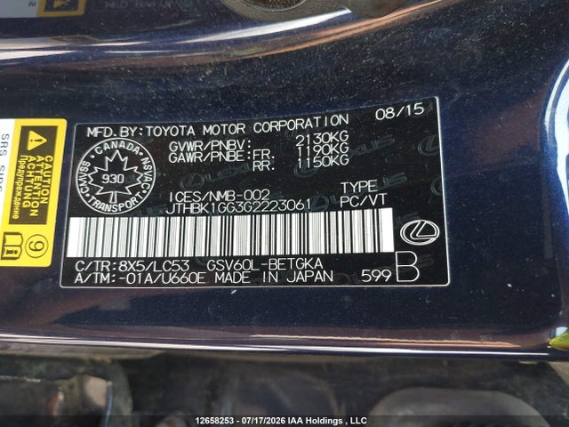 Lexus Es 350 350 2016 JTHBK1GG3G2223061 Image 9