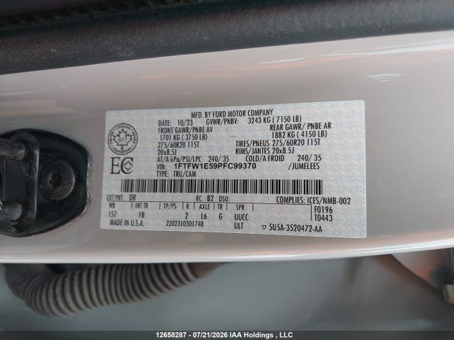 Ford F150 Supercrew 2023 1FTFW1E59PFC99370 Image 17