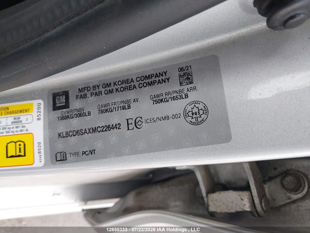 Chevrolet SPARK 1LT 2021 KL8CD6SAXMC226442 Image 9