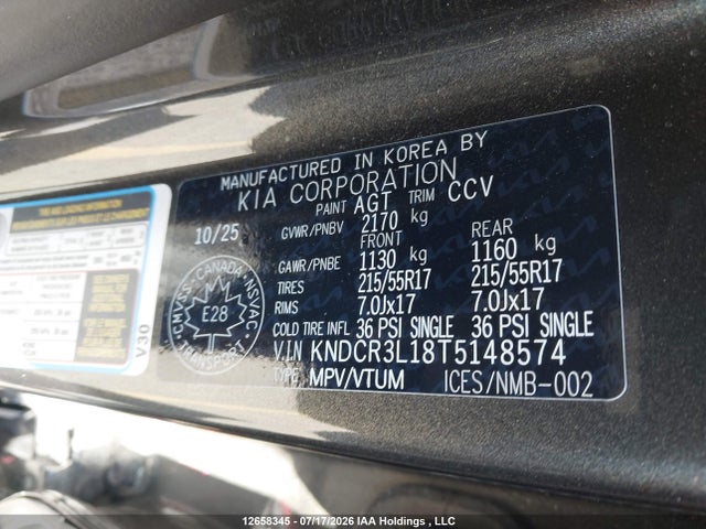 Продажа на аукционе авто 2026 Kia Niro Ev Wind/wind+, vin: KNDCR3L18T5148574, номер лота: 12658345