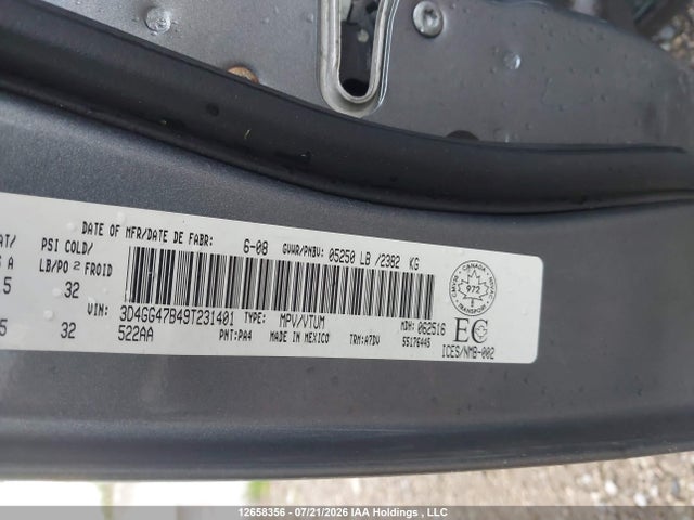Auction sale of the 2009 Dodge Journey, vin: 3D4GG47B49T231401, lot number: 12658356