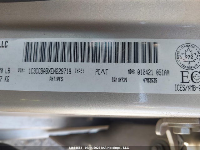 1C3CCBABXEN229719 Chrysler 200 LX