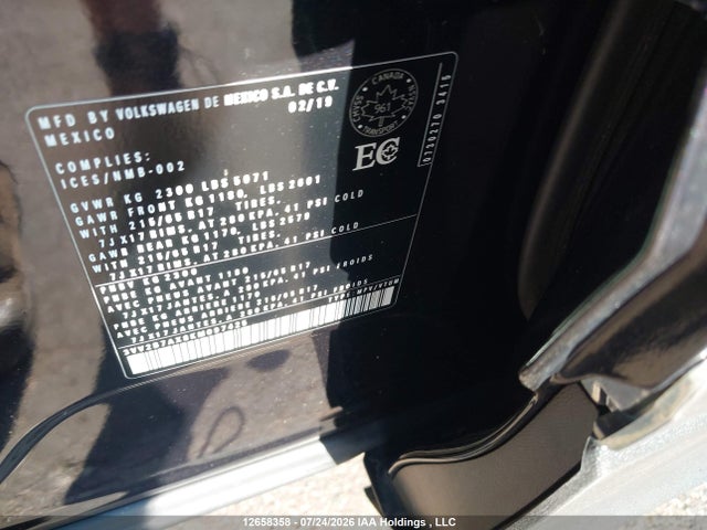 Aukcja sprzedaży 2019 Volkswagen Tiguan Se/sel/sel R-line Jet-black/sel R-line, vin: 3VV2B7AX8KM097425, numer aukcji: 12658358