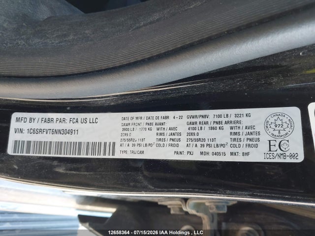 RAM 1500 Sport 2022 1C6SRFVT6NN304911 Image 20