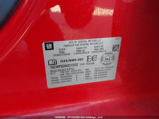 Chevrolet Silverado K1500 Custom 2017 1GCVKPEC6HZ213232 Image 9