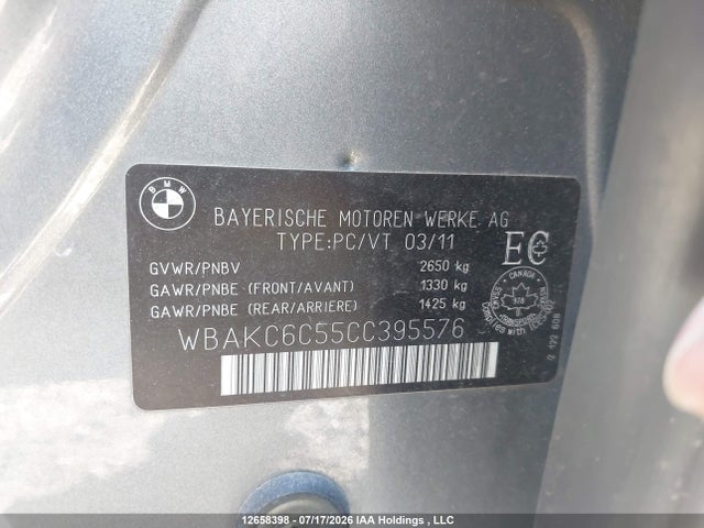 Aukcja sprzedaży 2012 Bmw 750 Xi, vin: WBAKC6C55CC395576, numer aukcji: 12658398