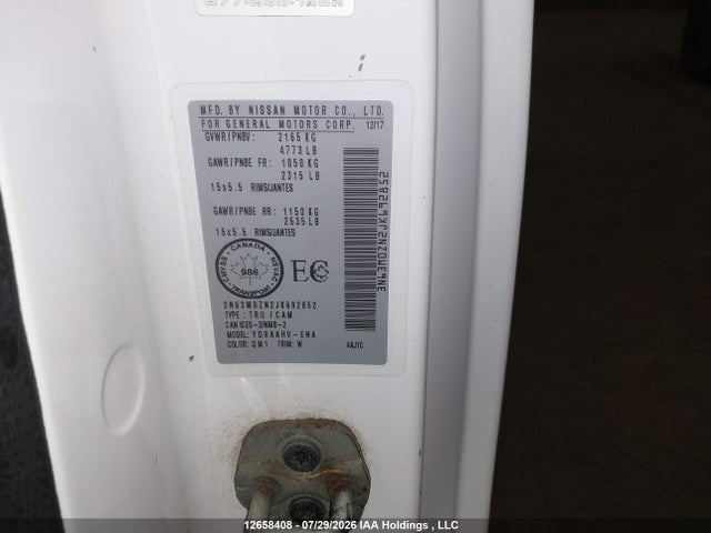 3N63M0ZN2JK692852 Chevrolet City Express 1lt