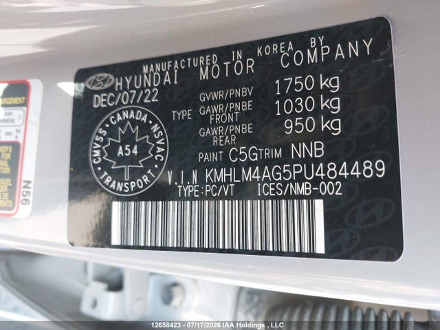 KMHLM4AG5PU484489 Hyundai Elantra Preferred Ivt
