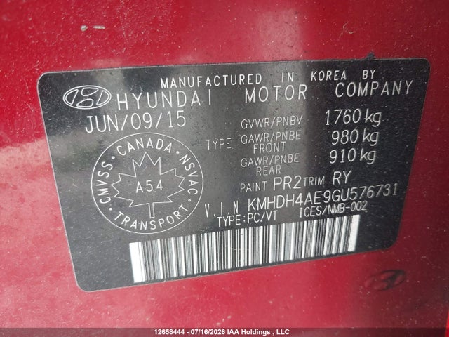 Продаж на аукціоні авто 2016 Hyundai Elantra Se/sport/limited, vin: KMHDH4AE9GU576731, номер лоту: 12658444
