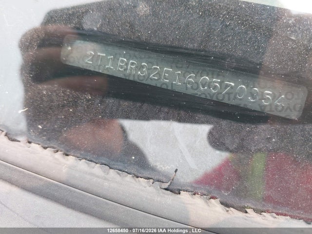 Продаж на аукціоні авто 2006 Toyota Corolla Ce/le/sport, vin: 2T1BR32E16C570354, номер лоту: 12658450