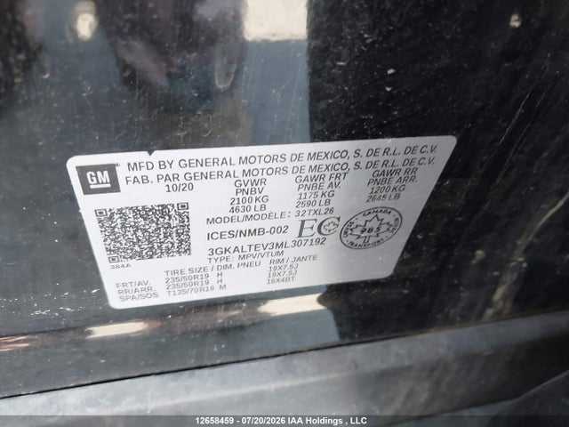3GKALTEV3ML307192 GMC Terrain Sle