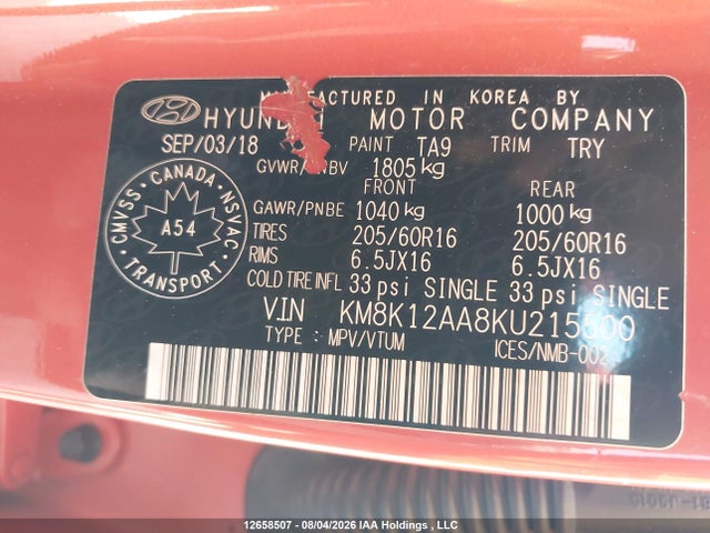 Продаж на аукціоні авто 2019 Hyundai Kona Se, vin: KM8K12AA8KU215500, номер лоту: 12658507