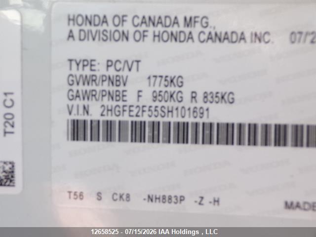 2HGFE2F55SH101691 Honda Civic Sport