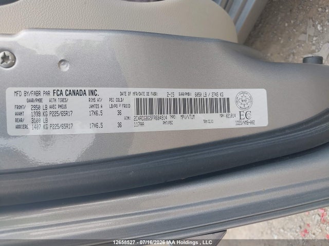 Продажа на аукционе авто 2015 Dodge Grand Caravan Se, vin: 2C4RDGBG5FR684914, номер лота: 12658527