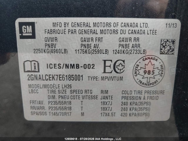 Chevrolet Equinox 2lt 2014 2GNALCEK7E6185001 Image 9