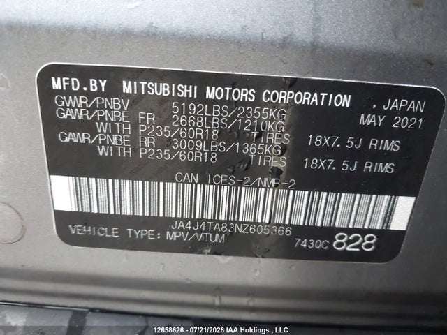 Mitsubishi Outlander Es 2022 JA4J4TA83NZ605366 Image 19