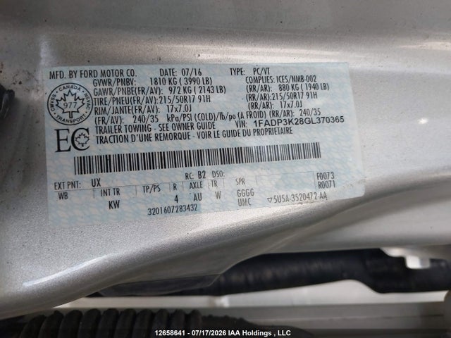 Продаж на аукціоні авто 2016 Ford Focus Se, vin: 1FADP3K28GL370365, номер лоту: 12658641