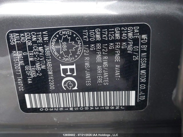 Nissan ROGUE S 2025 JN8BT3AB0SW162300 Image 9