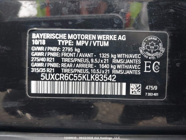 5UXCR6C55KLK83542 BMW X5 Xdrive40i