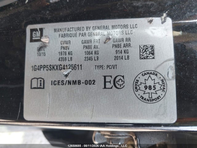Buick Verano 2016 1G4PP5SKXG4125611 Image 9
