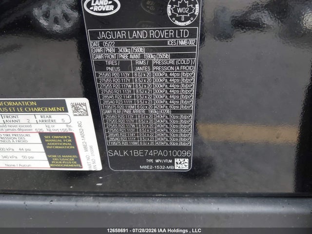 SALK1BE74PA010096 Land Rover Range Rover P525 Autobiography
