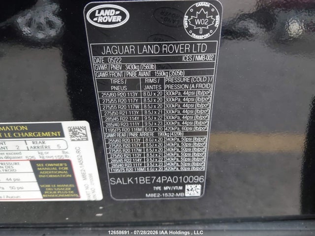 SALK1BE74PA010096 Land Rover Range Rover P525 Autobiography