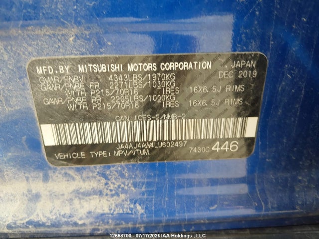 Продажа на аукционе авто 2020 Mitsubishi Rvr Gt/limited Edition/se/sel, vin: JA4AJ4AW4LU602497, номер лота: 12658700