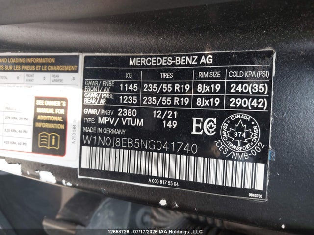 Auction sale of the 2022 Mercedes-benz Glc Coupe 300 4matic, vin: W1N0J8EB5NG041740, lot number: 12658726