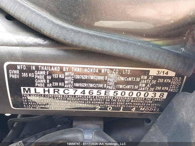 Honda Cbr650 F 2014 MLHRC7465E5000038 Image 10