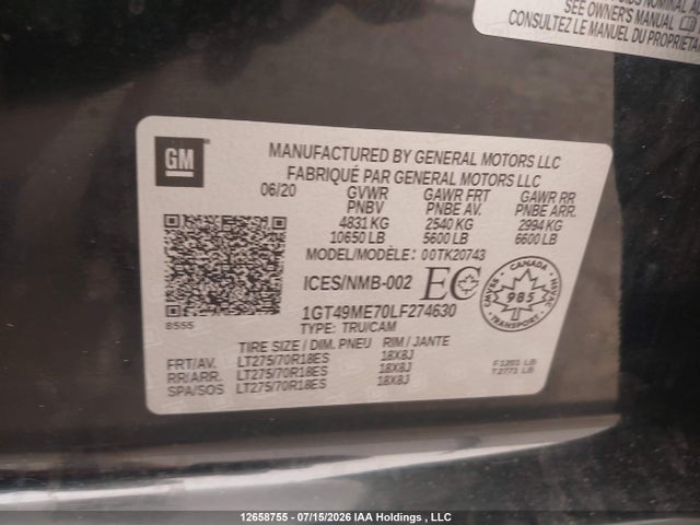 GMC Sierra K2500 Sle 2020 1GT49ME70LF274630 Image 9