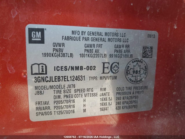 Chevrolet TRAX 1LT 2014 3GNCJLEB7EL124631 Image 19
