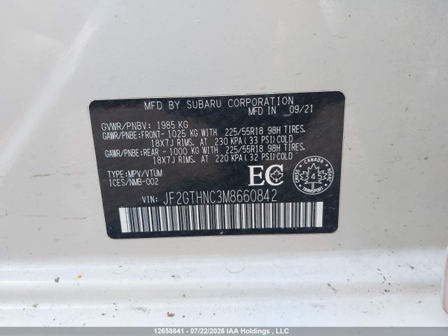 Subaru Crosstrek Limited 2021 JF2GTHNC3M8660842 Image 9