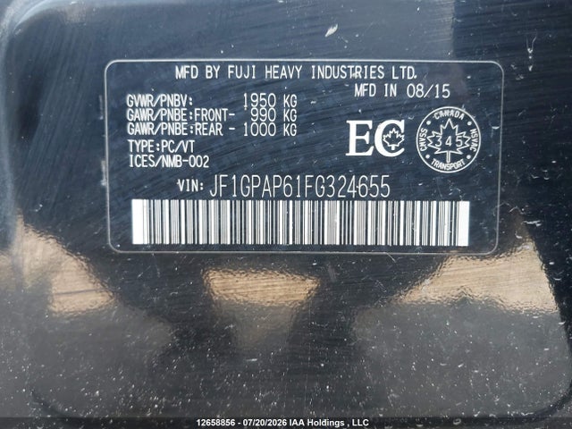Subaru Impreza 2.0i Touring Package 2015 JF1GPAP61FG324655 Image 9