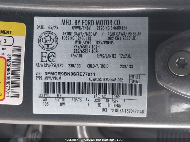 3FMCR9BN0SRE77011 Ford Bronco Sport Big Bend