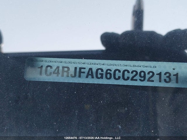 12654476 :رقم المزاد ، 1C4RJFAG6CC292131 vin ، 2012 Jeep Grand Cherokee Laredo مزاد بيع