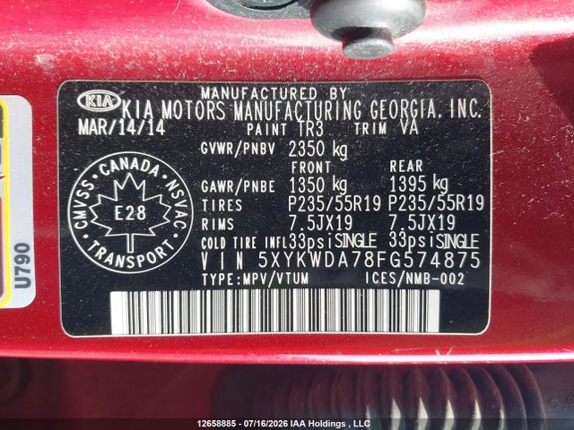 KIA SORENTO SX 2015 5XYKWDA78FG574875 Image 17