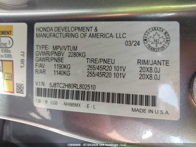 Acura Rdx Platinum Elite A-spec 2024 5J8TC2H80RL802510 Image 9