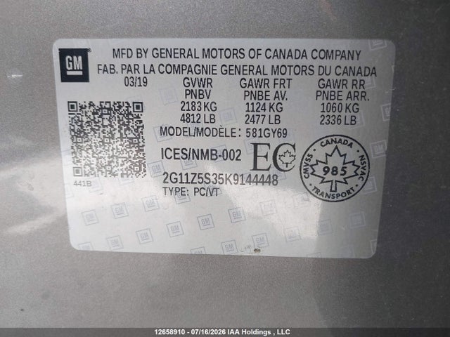 Chevrolet IMPALA LT 2019 2G11Z5S35K9144448 Image 17