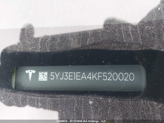 Aukcja sprzedaży 2019 Tesla Model 3, vin: 5YJ3E1EA4KF520020, numer aukcji: 12658915