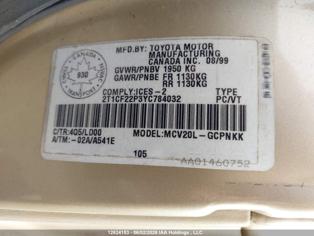 Продажа на аукционе авто 2000 Toyota Camry Solara Se V6, vin: 2T1CF22P3YC784032, номер лота: 12624153